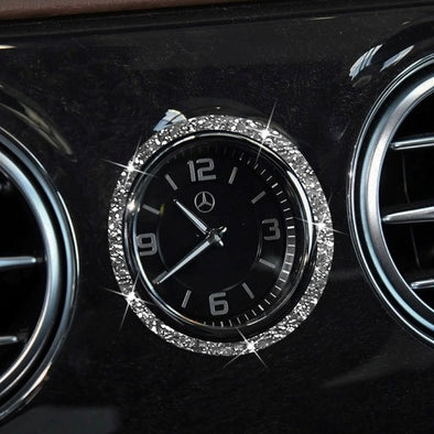 Bling Mercedes Benz Emblem for Center Clock Air Vent Ring Mirror Crystal Decal Decor - S Class (crushed rhinestones)