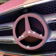 One-Piece Pink Rhinestone Mercedes Front Grille Emblem