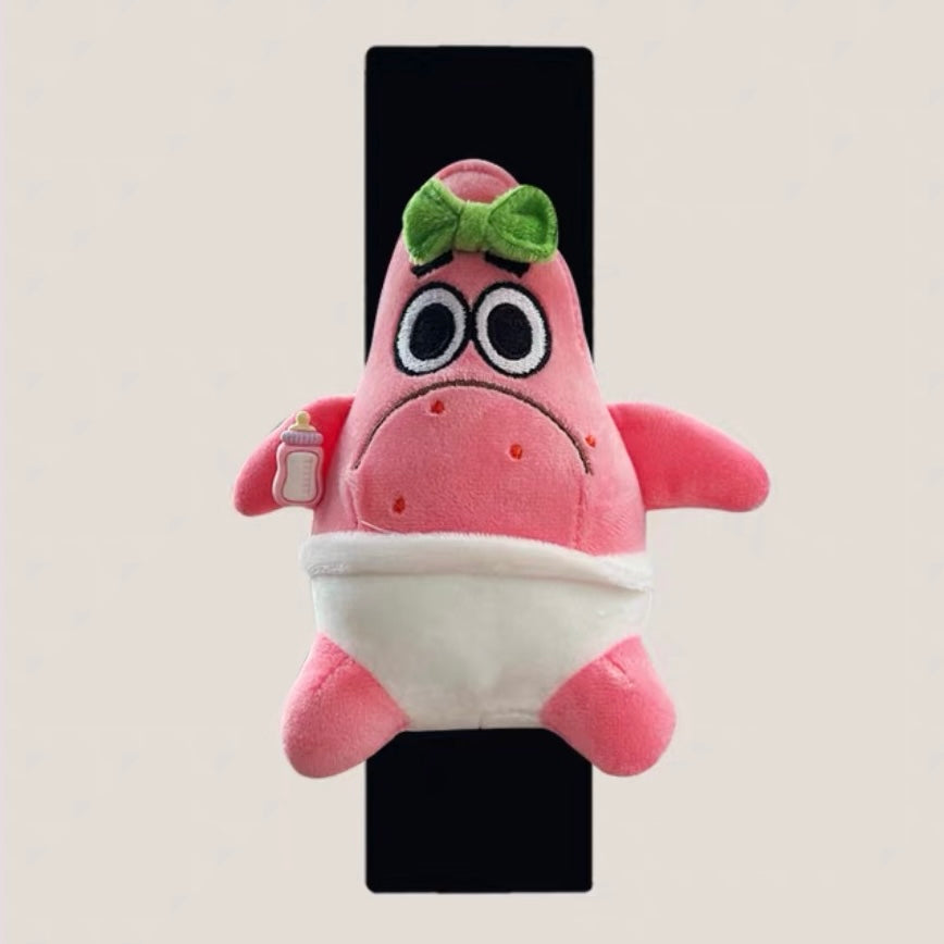 Funny Emo Patrick Star Plush Seat Belt Cover