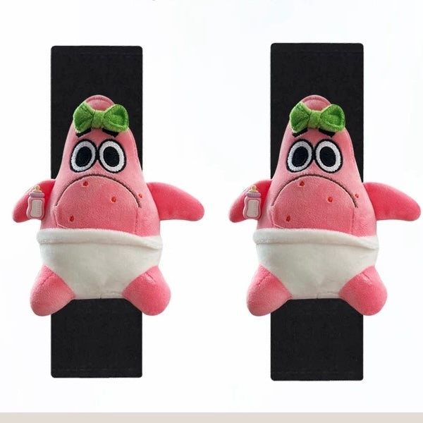 Funny Emo Patrick Star Plush Seat Belt Cover