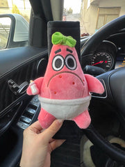 Funny Emo Patrick Star Plush Seat Belt Cover