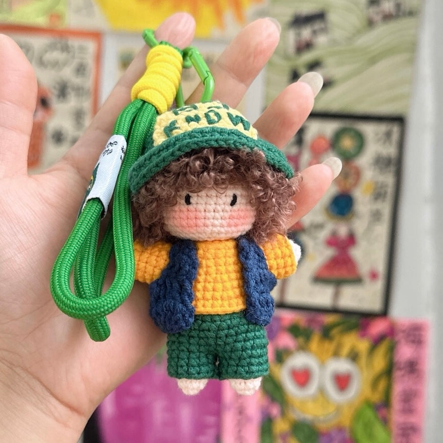 Dustin Henderson Crochet Keyring 