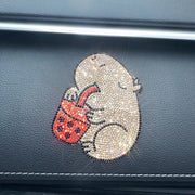 Bling Capybara Drinking Boba Decal