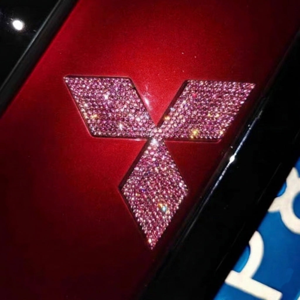 Pink Bling Mitsubishi Emblem Decals
