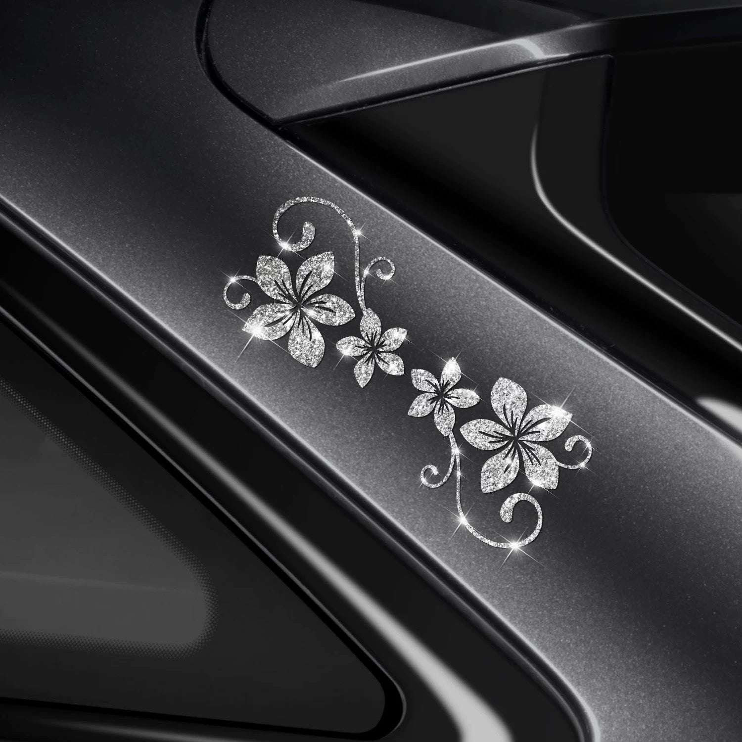 Sparkling Crystal Flower Car Bling Decal