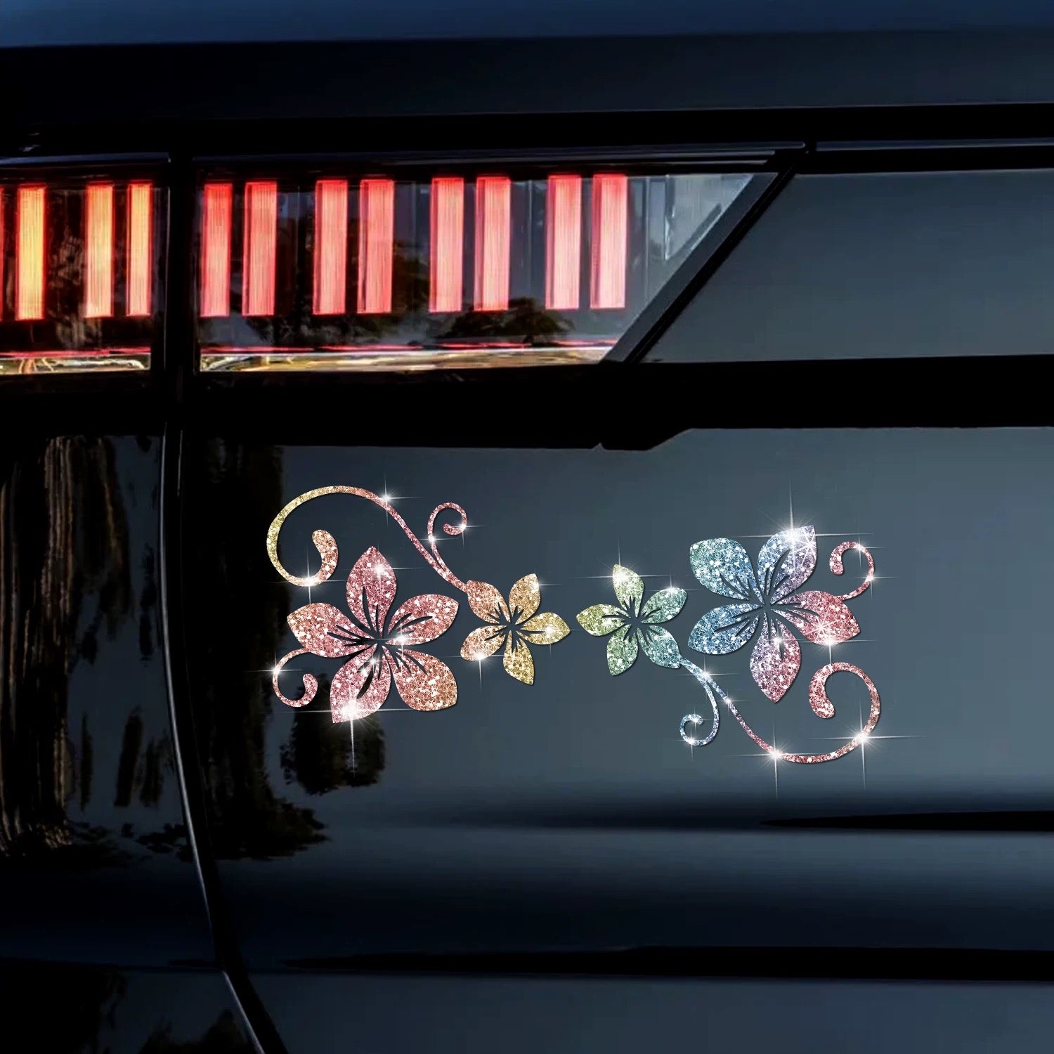 Sparkling Crystal Flower Car Bling Decal