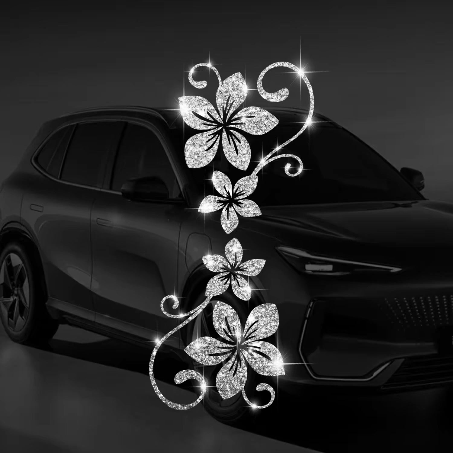 Sparkling Crystal Flower Car Bling Decal