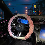 Pink 3D Lace Petal Steering Wheel Cover