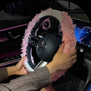 Pink 3D Lace Petal Steering Wheel Cover