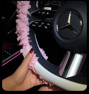 Pink 3D Lace Petal Steering Wheel Cover