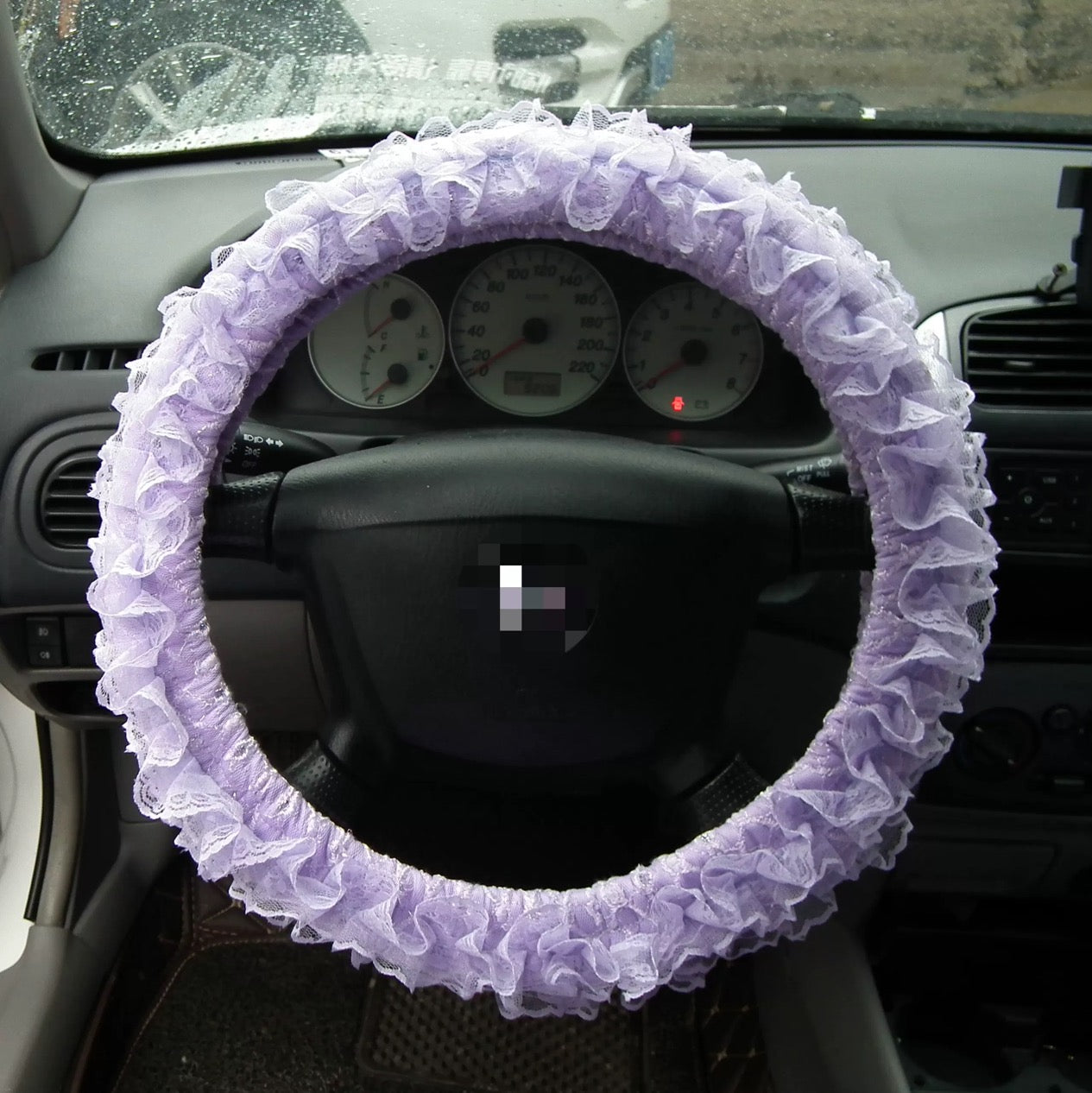 Elegant Ruffle & Lace Steering Wheel Cover