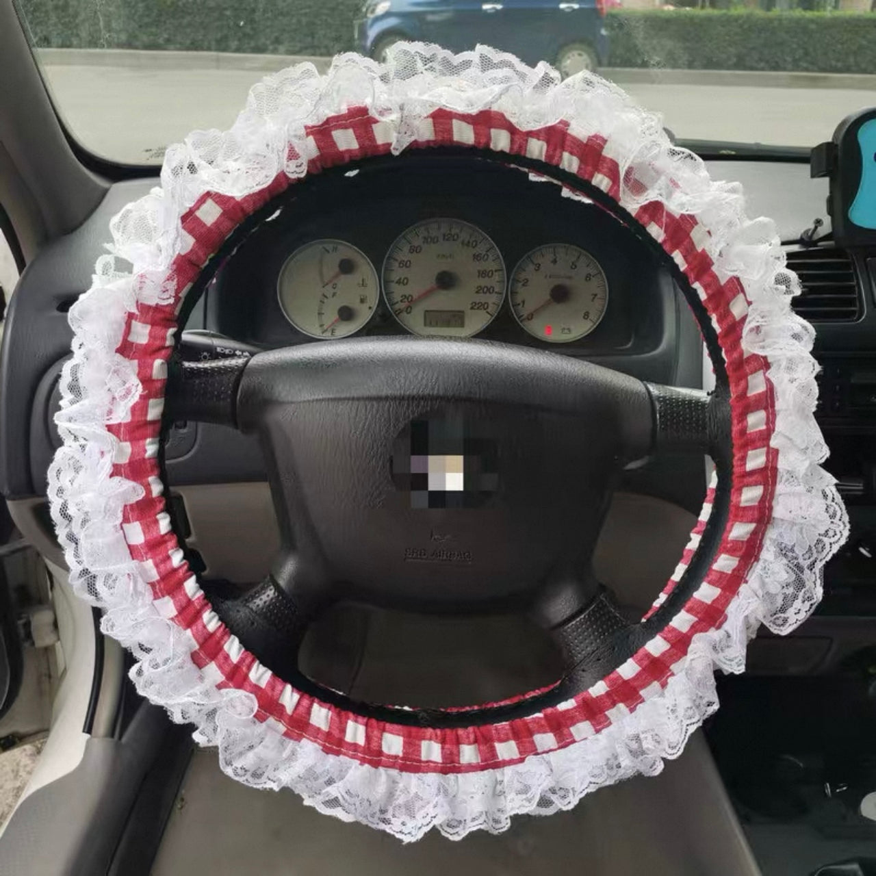 Elegant Ruffle & Lace Steering Wheel Cover