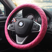 Hot Pink Vegan Leather Steering wheel cover