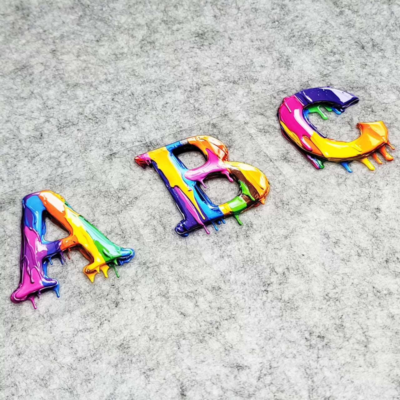 Dopamine Dripping Fluid Alphabet or Number Decals