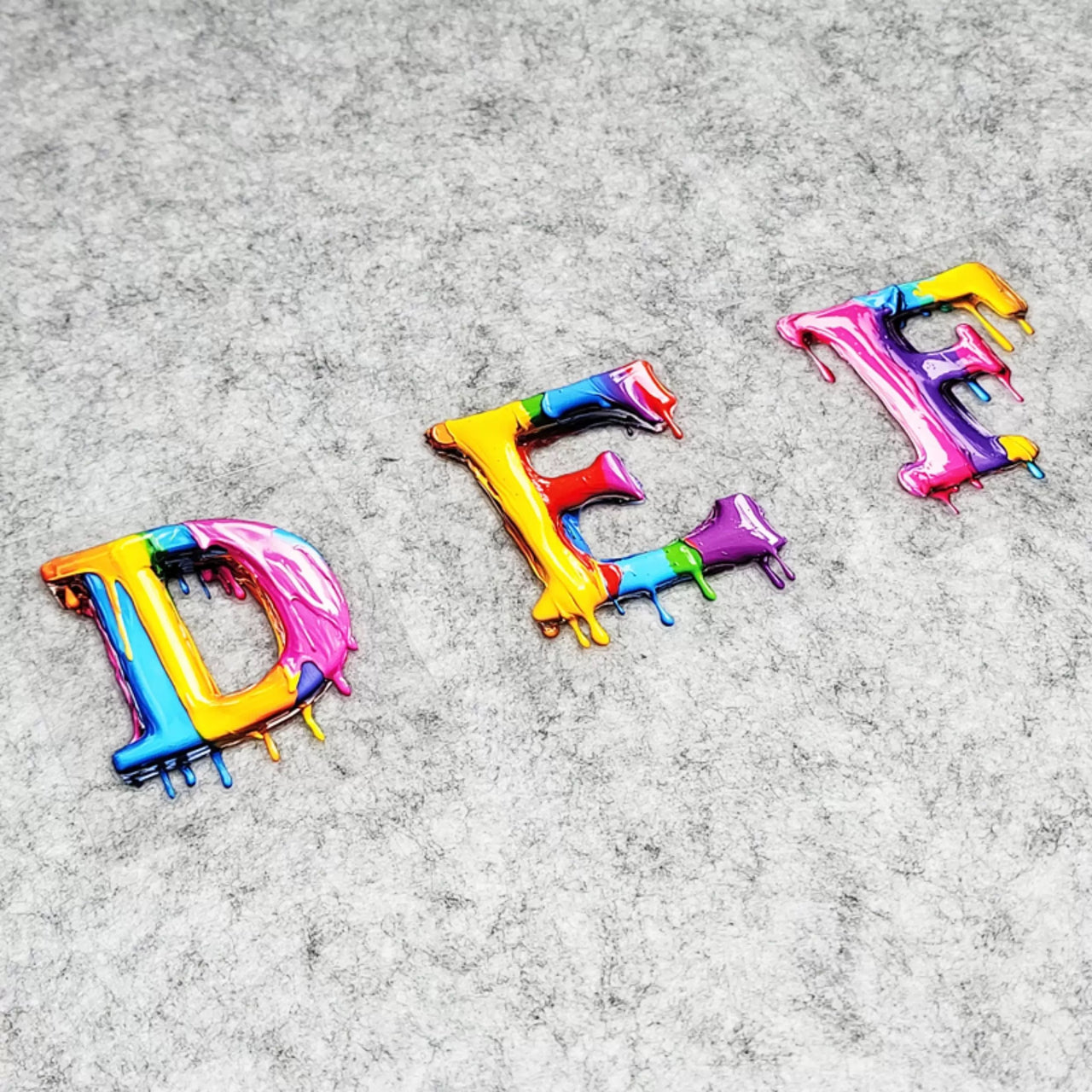 Dopamine Dripping Fluid Alphabet or Number Decals