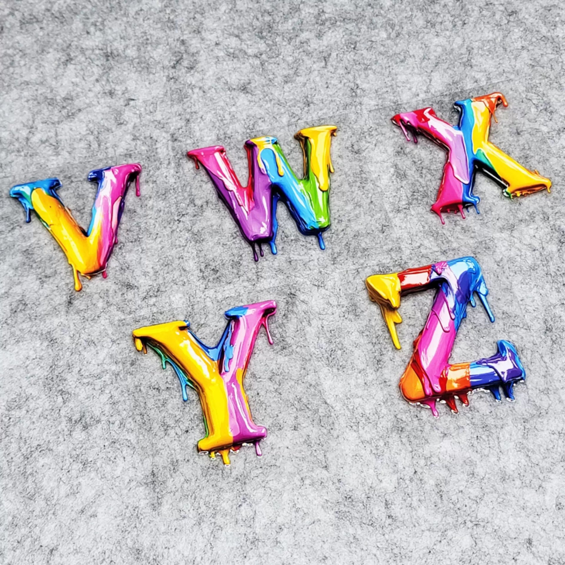 Dopamine Dripping Fluid Alphabet or Number Decals