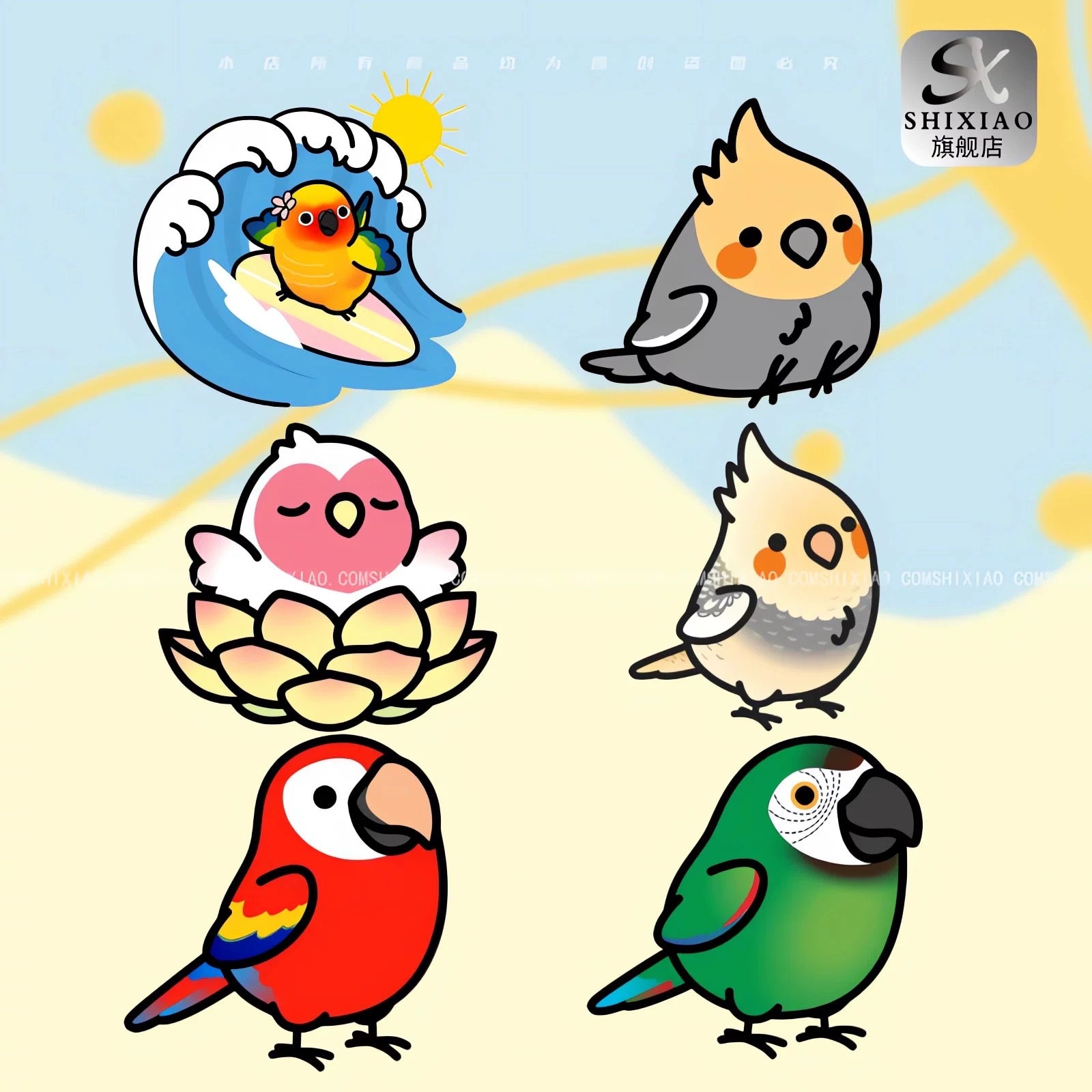 Kawaii "Chibi" Parrot Car Stickers Decal
