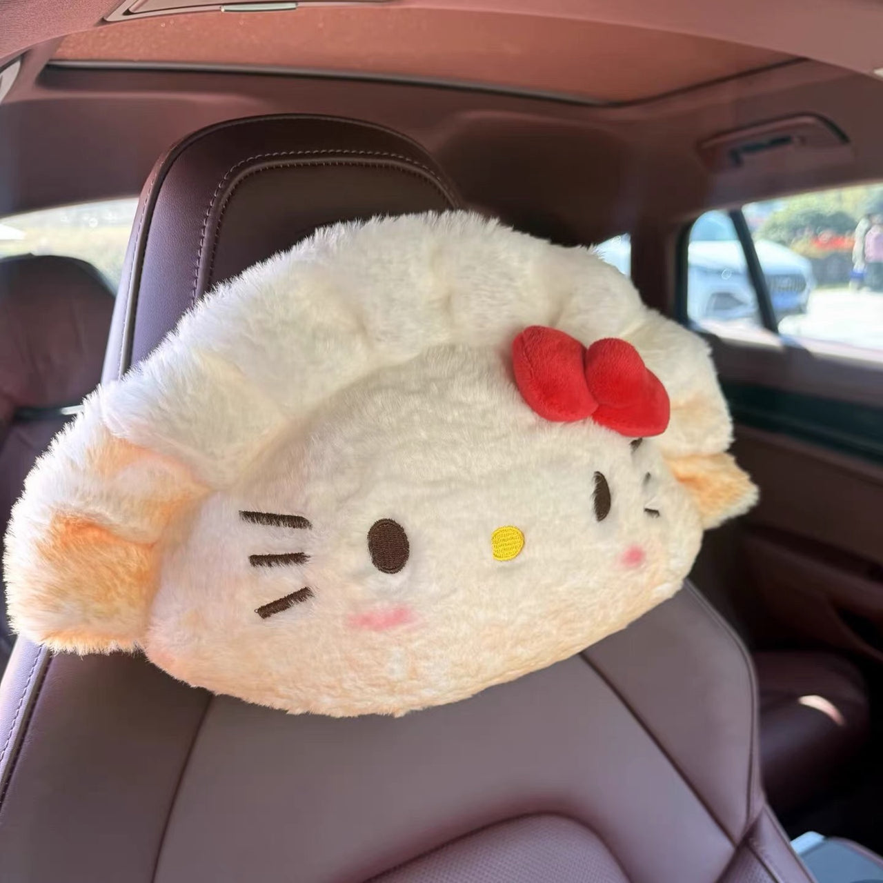 Cute Kawaii Cat Dumpling Pan-Fried Bun Car Headrest and Lumbar Pillow