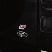 Union Jack Checkered Flag Car Metal Badge