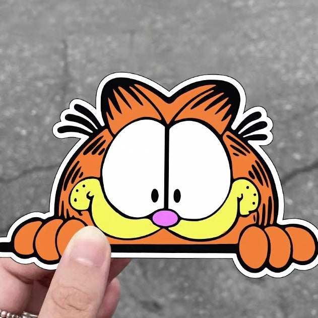 Garfield Peeking Car Window Sticker 