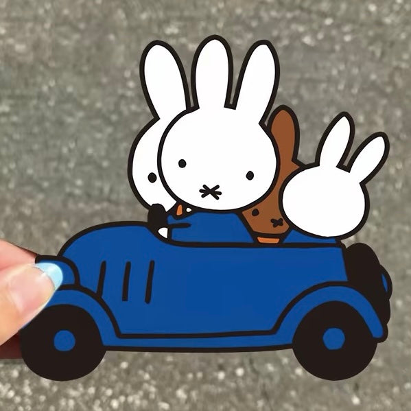 Cute Miffy Bunny Cartoon Car Stickers