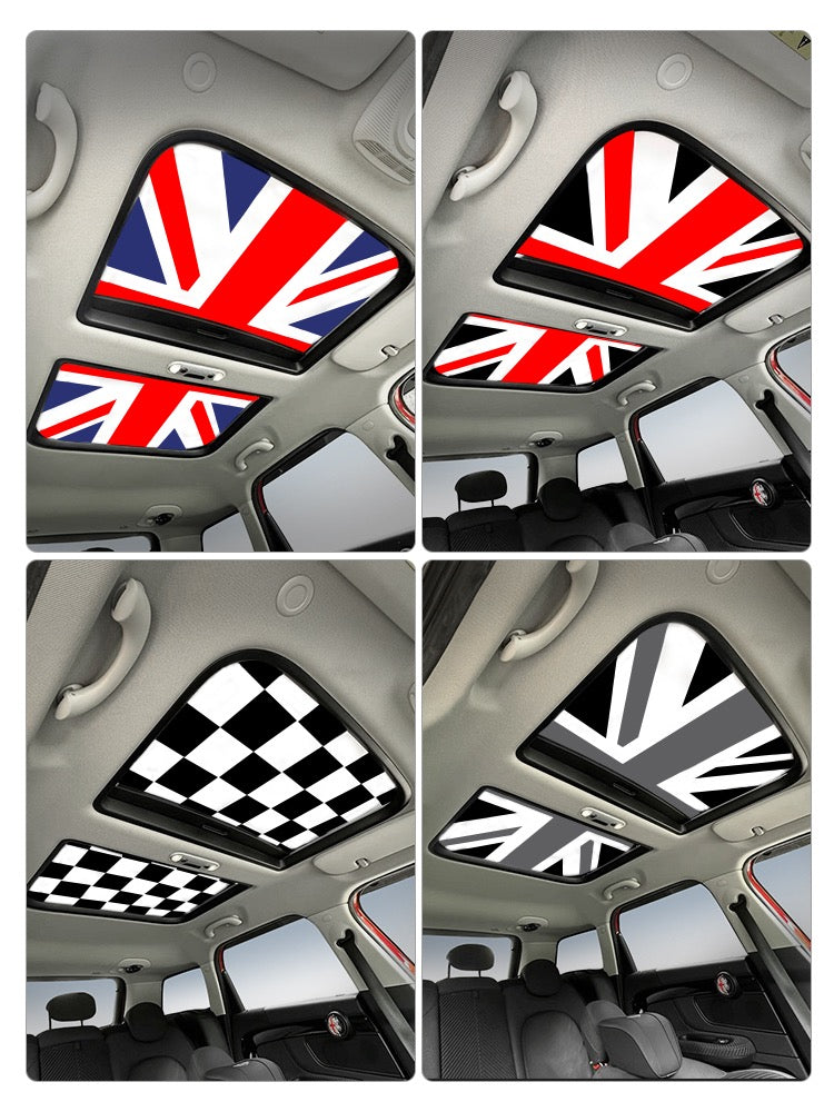 Mini Cooper/Countryman Sunroof UV Sunshade Jack Union Checkers Carsoda