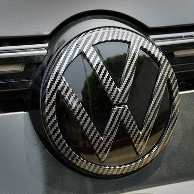 Carbon Fiber VW Volkswagen Front Grille or Rear Trunk Emblem DIY