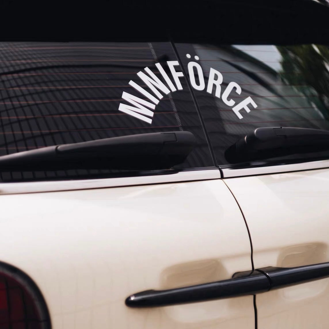 MINIFORCE Arched Rear Windshield Decal for Mini Cooper Tailgates