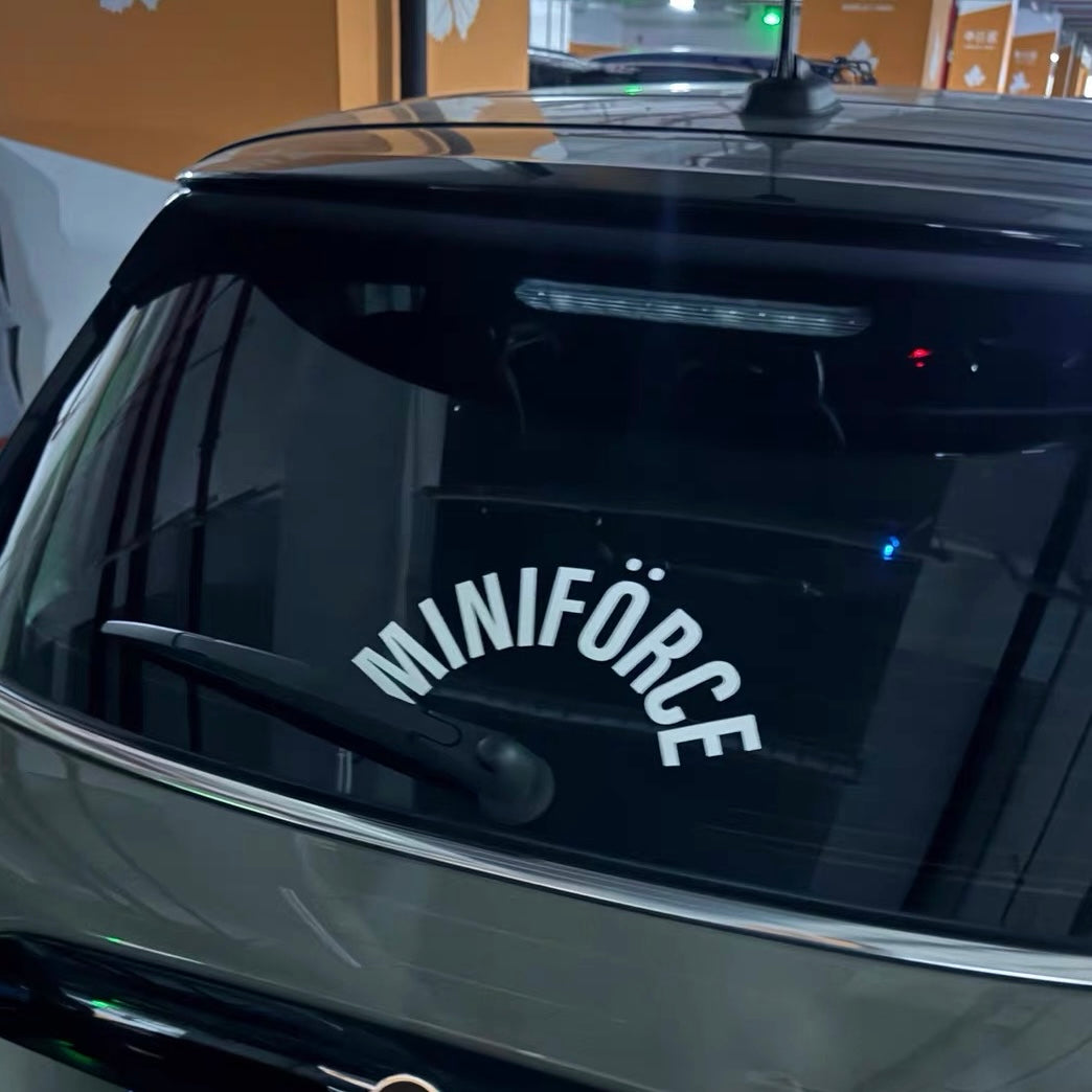 MINIFORCE Arched Rear Windshield Decal for Mini Cooper Tailgates