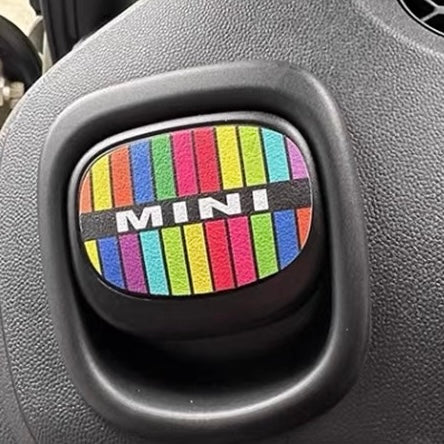 Premium Leather Front Seat Back Adjustment Handle Cover Stickers for Mini Cooper R55 R56 -rainbow