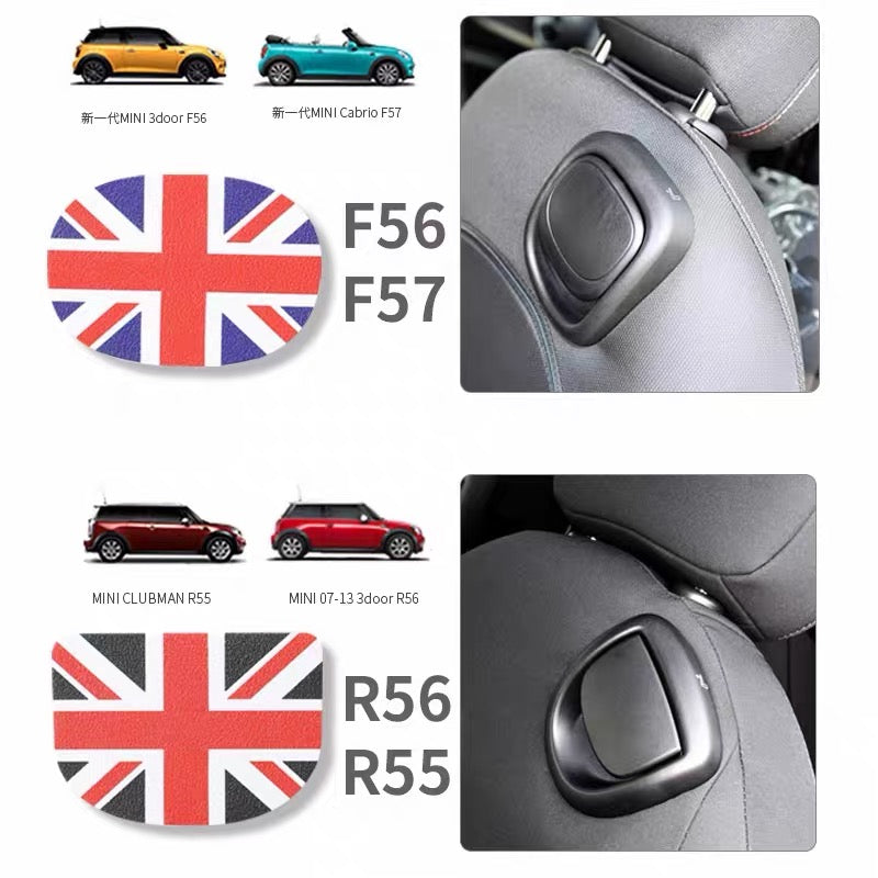 Premium Leather Front Seat Back Adjustment Handle Cover Stickers for Mini Cooper R55 R56 F56 F57-jack union
