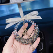Crystal Car Rearview Mirror Hanging Ornament - Christmas Reindeer Lucky Charm