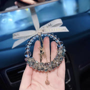 Crystal Car Rearview Mirror Hanging Ornament - Christmas Reindeer Lucky Charm close up
