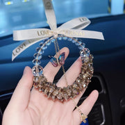 Luxury Crystal Butterfly Car Hanging Ornament - Rearview Mirror Pendant