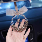Luxury Crystal Butterfly Car Hanging Ornament - Rearview Mirror Pendant with bow