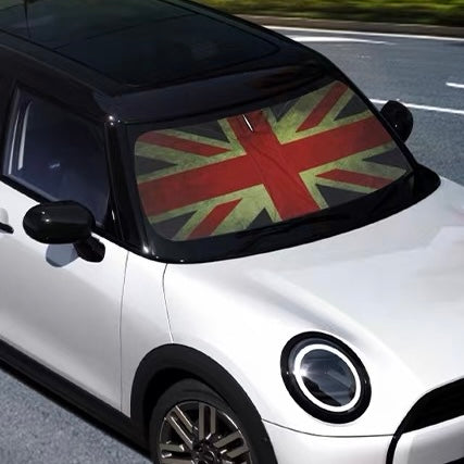 Custom MINI Cooper Windshield Sunshade  vintage jack union