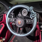 Sweet Satin Bow Steering Wheel Cover Slate Blue