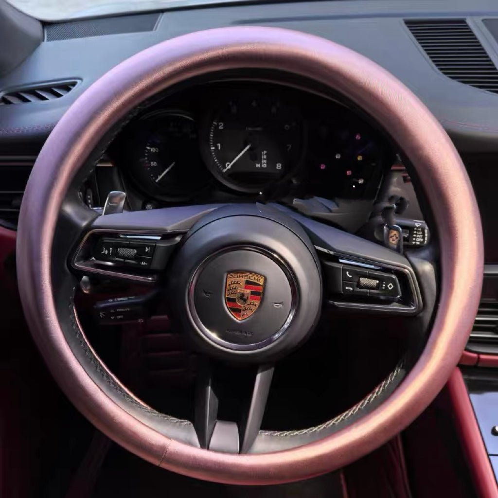 Sweet Satin Bow Steering Wheel Cover Morandi Purple