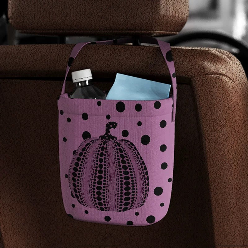 Polka Dot Pumpkin Car Trash Bin