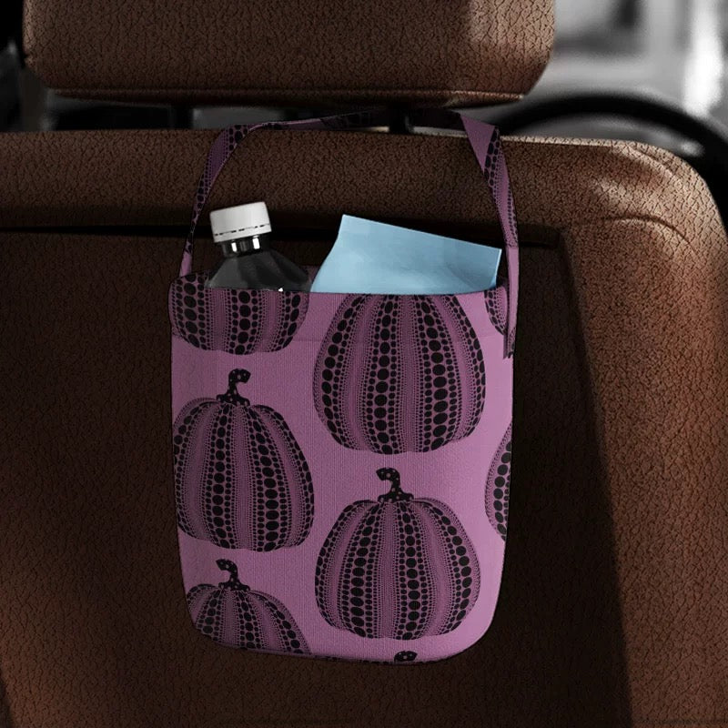 Polka Dot Pumpkin Car Trash Bin
