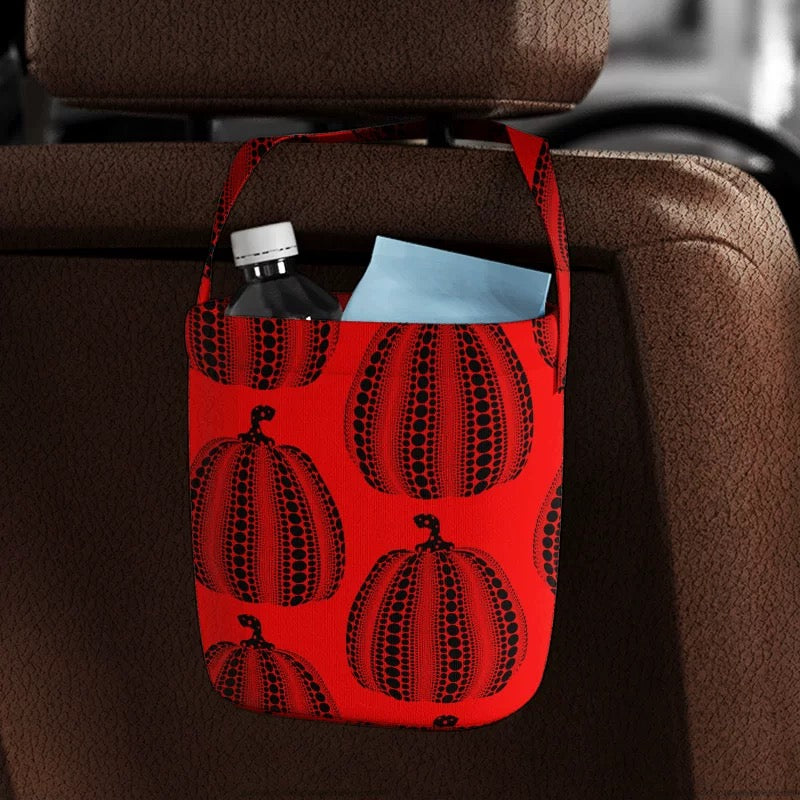 Polka Dot Pumpkin Car Trash Bin