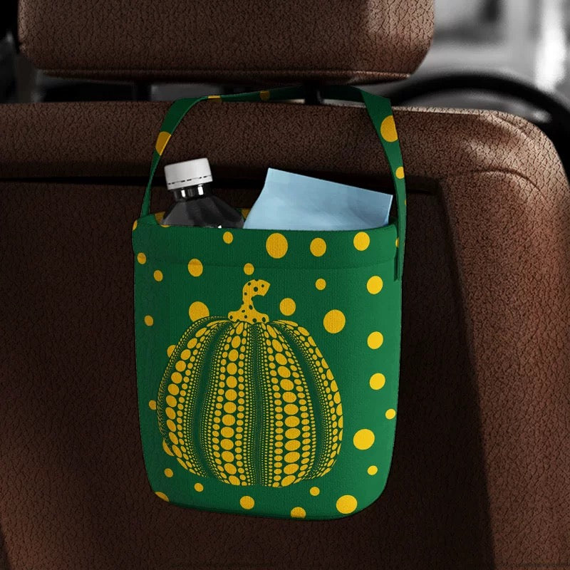 Polka Dot Pumpkin Car Trash Bin