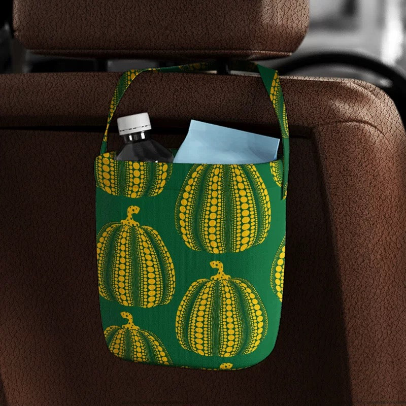 Polka Dot Pumpkin Car Trash Bin