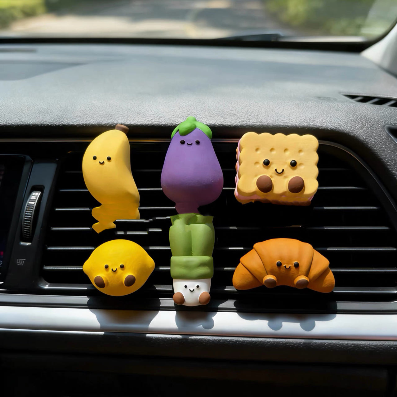 Cute Cartoon Food & Vegetable Car Air Vent Diffuser Stones - 6 Designs