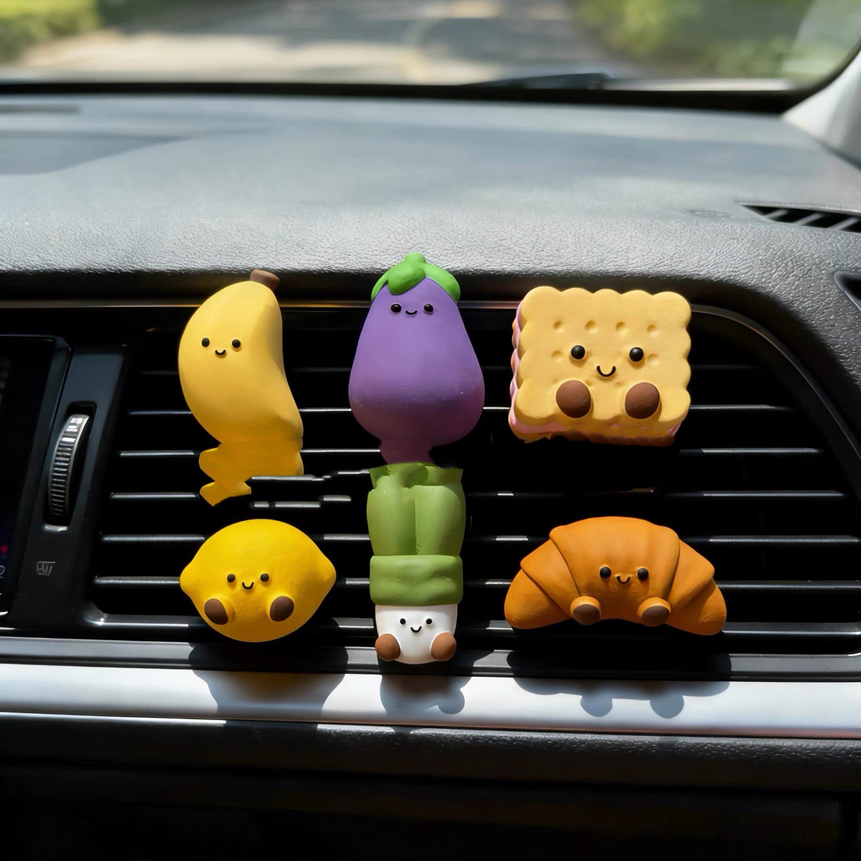 Cute Cartoon Food & Vegetable Car Air Vent Diffuser Stones - 6 Designs