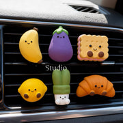 Cute Cartoon Food & Vegetable Car Air Vent Diffuser Stones - 6 Designs