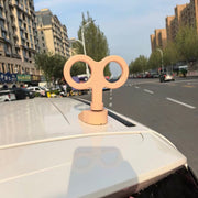 Light Pink Solar-Powered Wind-Up Key Car Roof Decoration | Cute Spinning Accessory for Cars & EVs