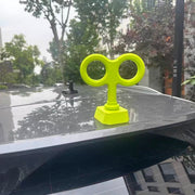 Neon green Solar-Powered Wind-Up Key Car Roof Decoration | Cute Spinning Accessory for Cars & EVs