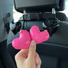 Hot Pink Heart Car Seat Hangers - Cute Car Decoration Hooks great for barbie lover