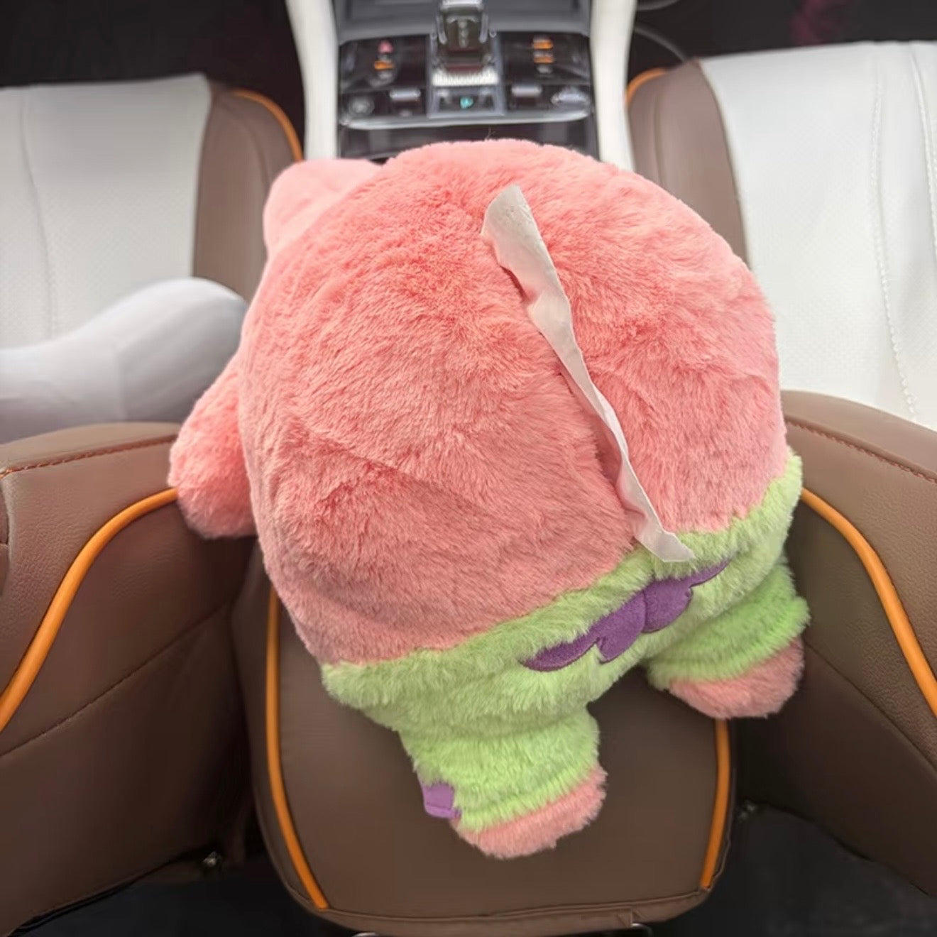 Pink Plush Butt Car Tissue Box – Funny Headrest Tissue Holder